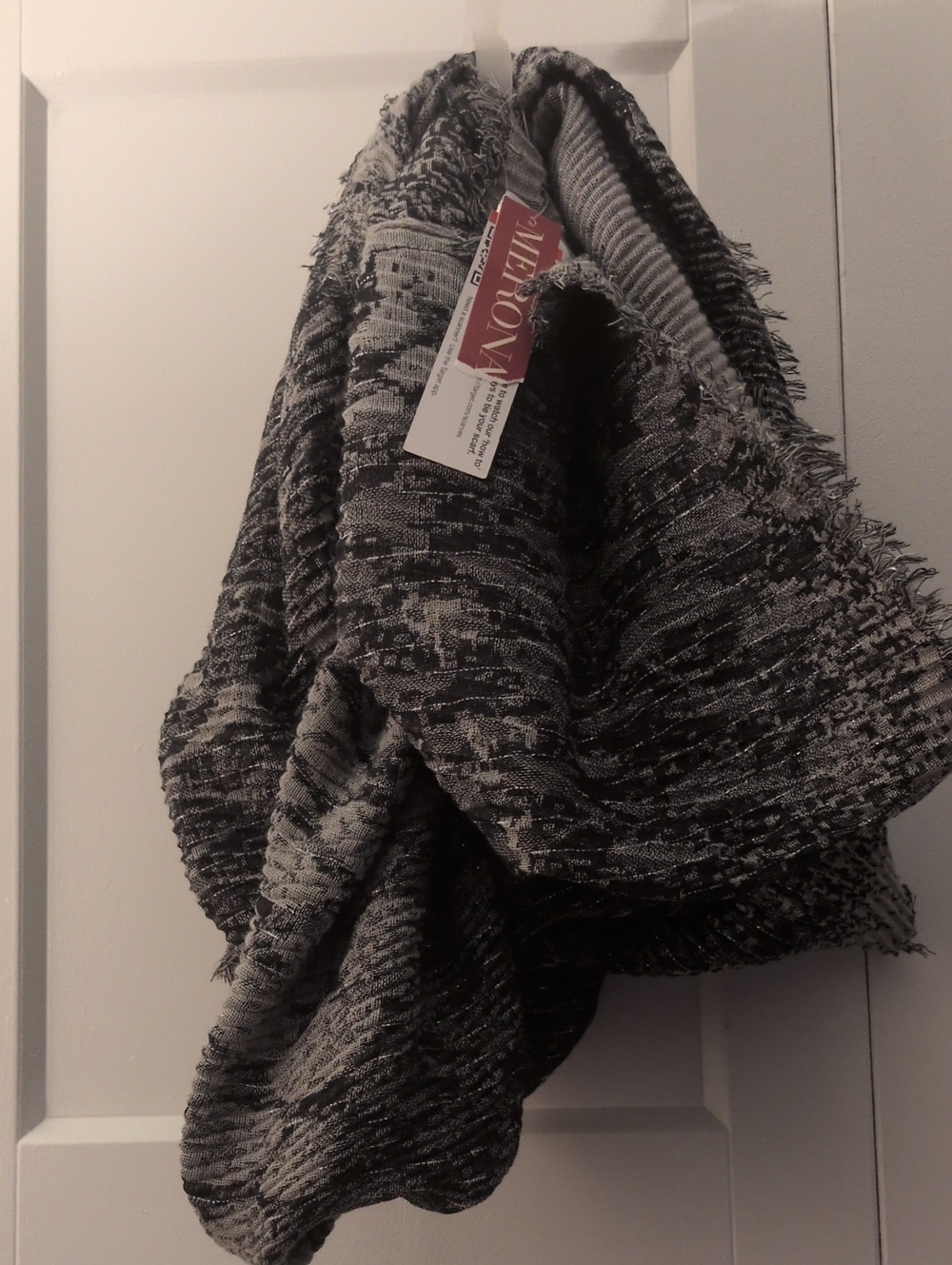 NFINITY Black and Gray Marled Knit Scarf